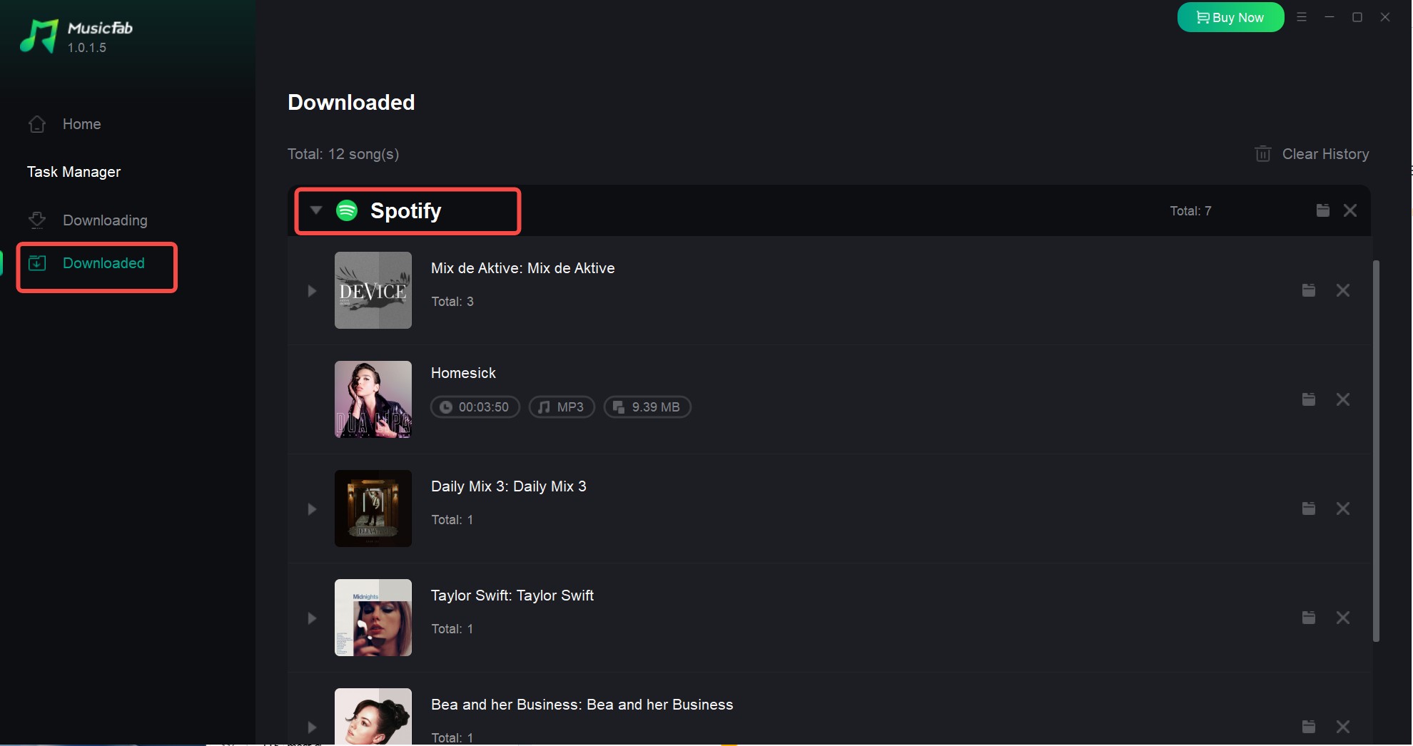 access the downloaded files