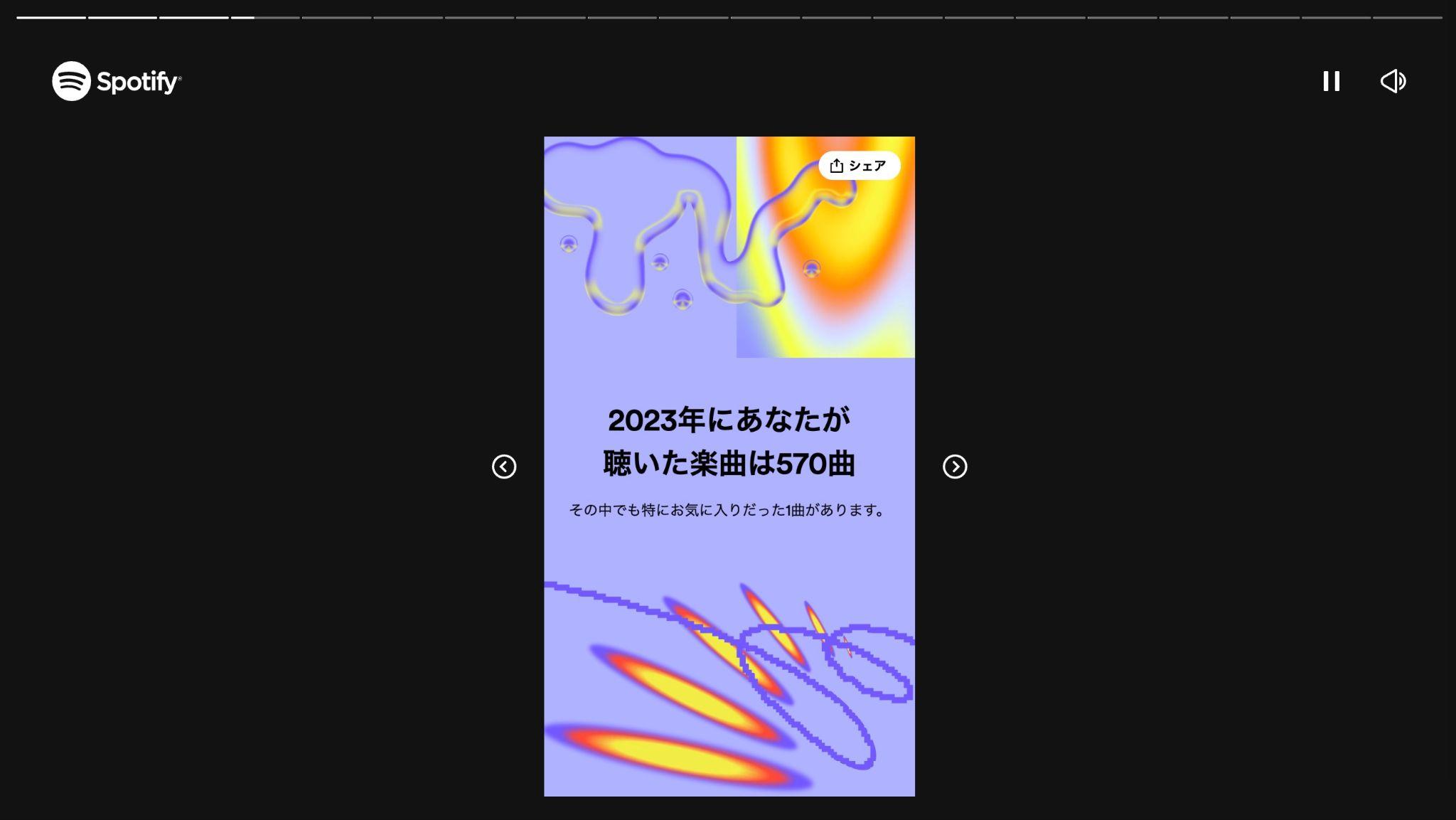 Spotify Wrappedを確認する画面