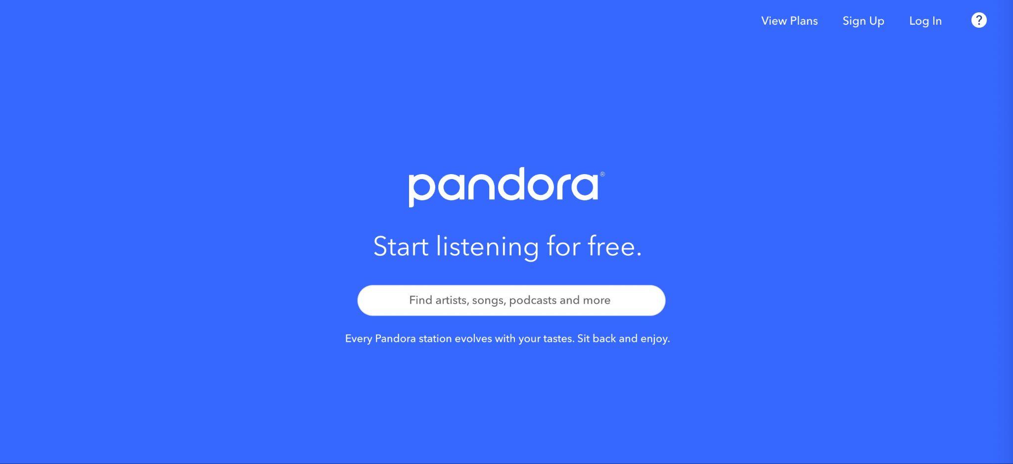 Pandora Radioの画面