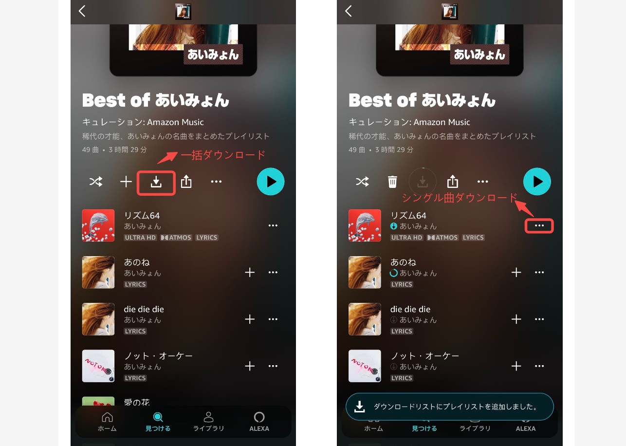 Amazon Musicの曲をダウンロードする方法