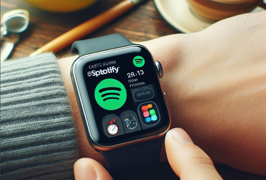 Apple Watch 同步 Spotify 下載內容示意
