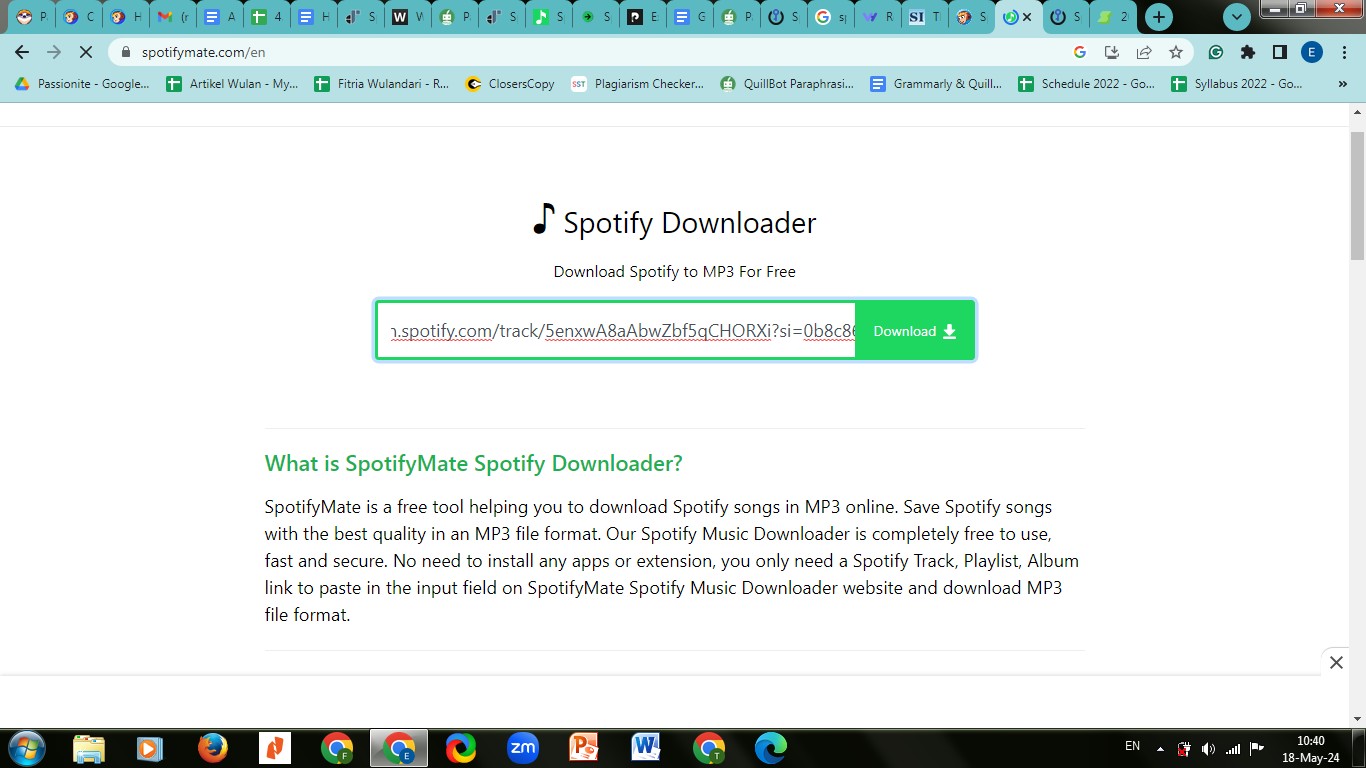 Spotifymate 2026 操作場景 - 貼上音樂連結進行解析