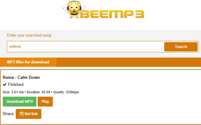 Download MP3 button