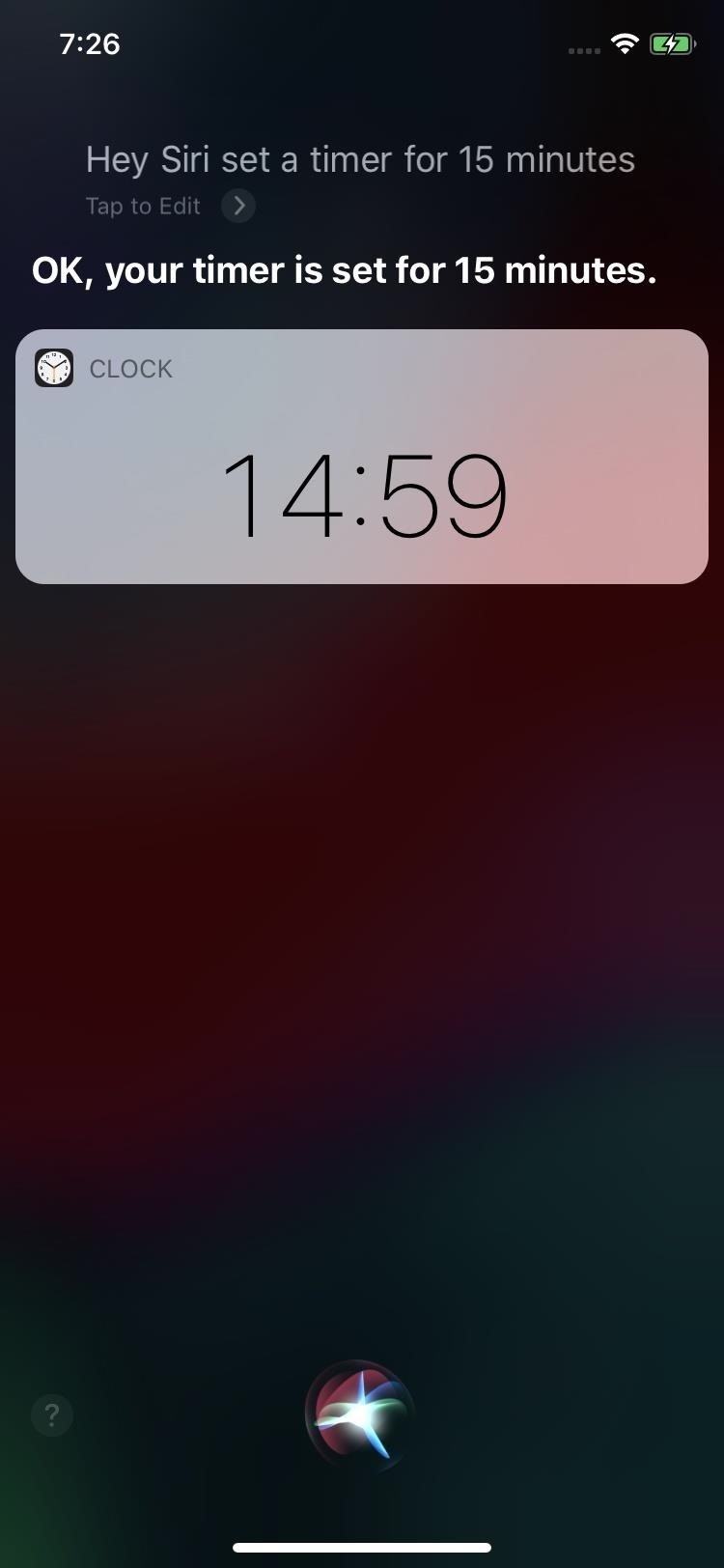 wait for Siri to confirm