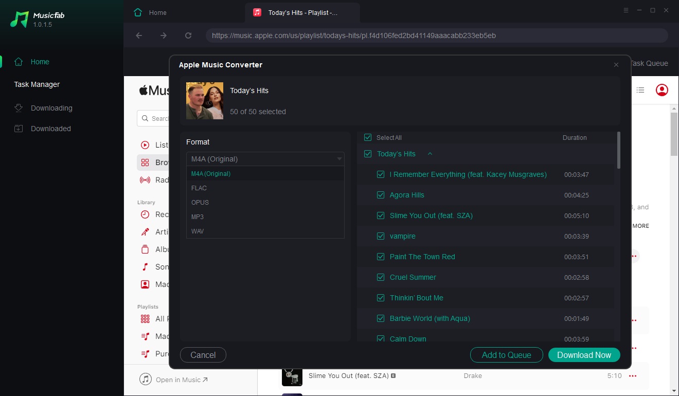Get Downloaded Music in WAV or MP3