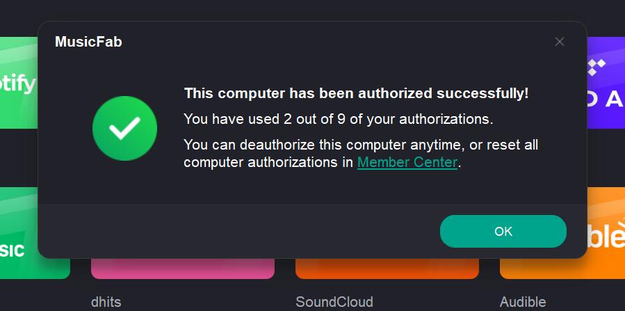 MusicFab authorization
