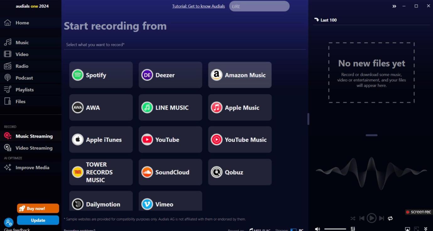 AudialsでYouTube Musicを録音する