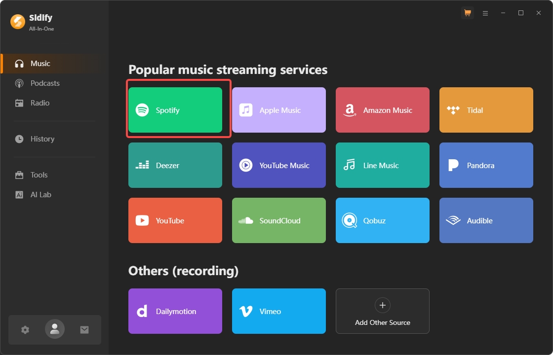 sidify interface