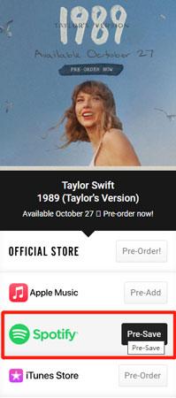 Use a pre-save link from the artist