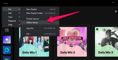 Spotify desktop offline mode