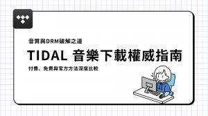TIDAL 音樂下載指南:官方 vs 付費 vs 免費方法一次看懂